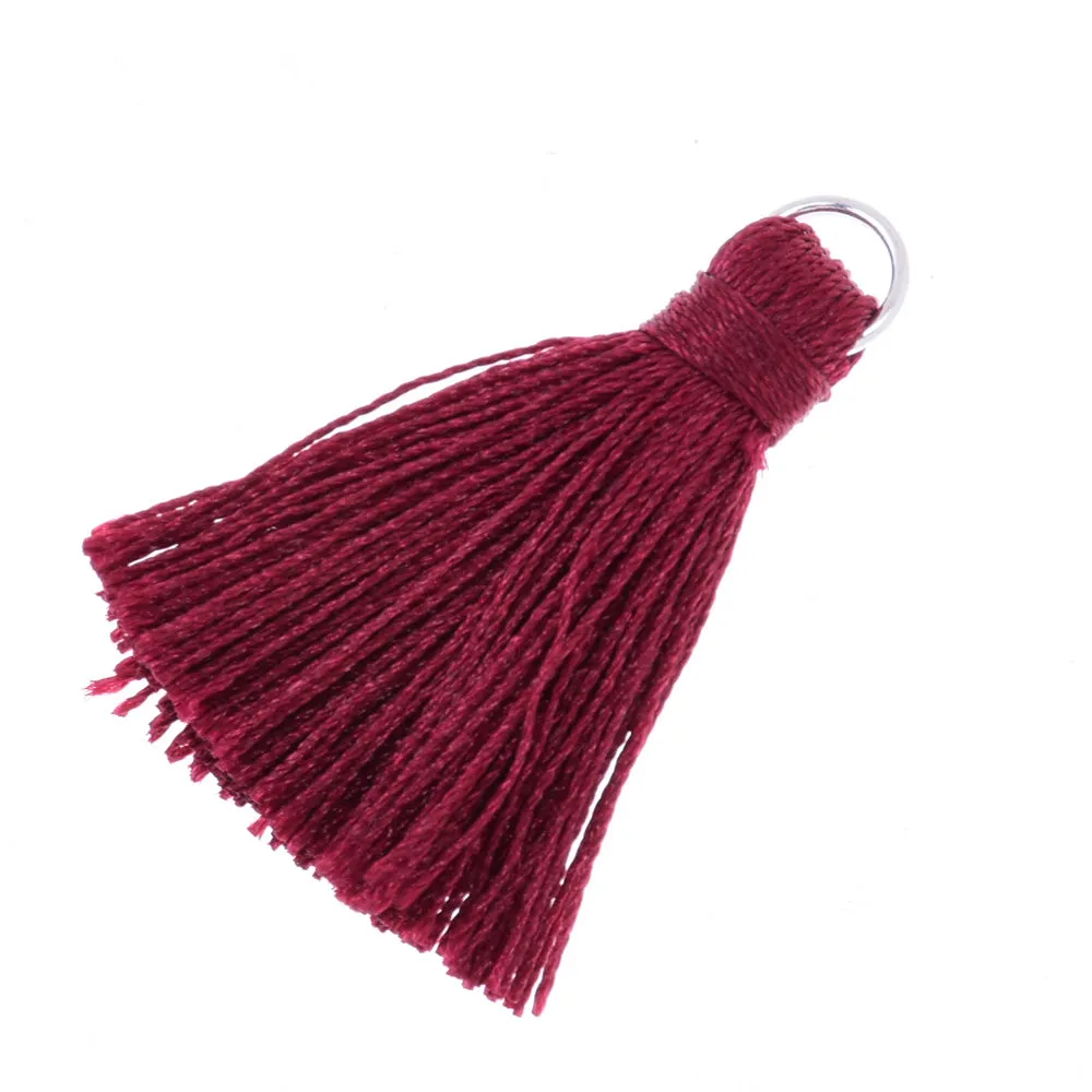 3.5cm  DIY Handmade Tassels, Short Handmade Tassels for jewelry making Necklace Earrings Deep red dates,10pcs/lot