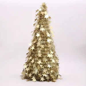 48cm Gold Starburst Large Christmas Tinsel Tree