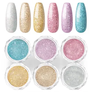 6PC Nail Acrylic Glitter Nail Powder