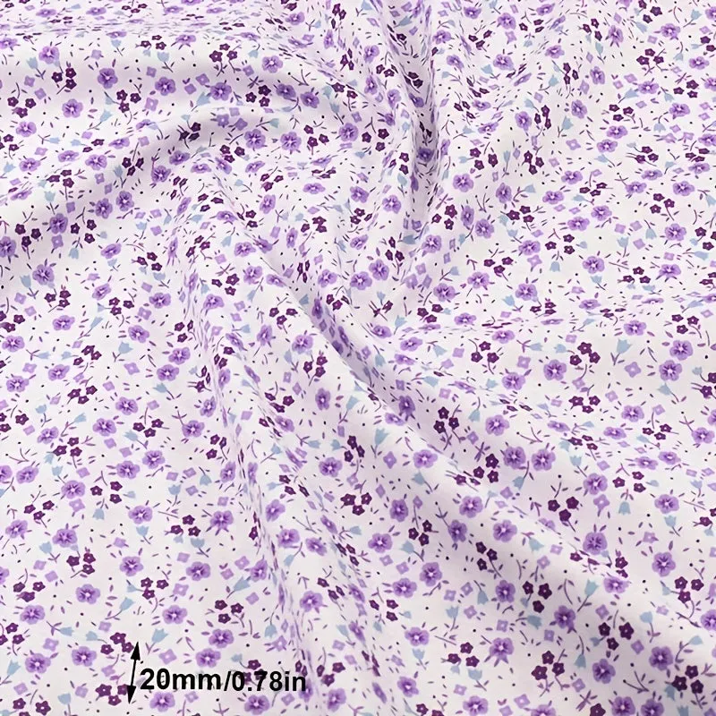 7pcs Floral Pattern Cotton Fabric for DIY Handmade Crafts