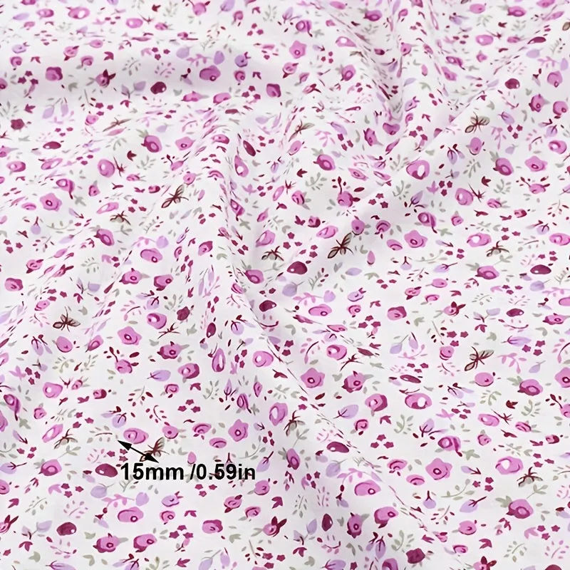 7pcs Floral Pattern Cotton Fabric for DIY Handmade Crafts