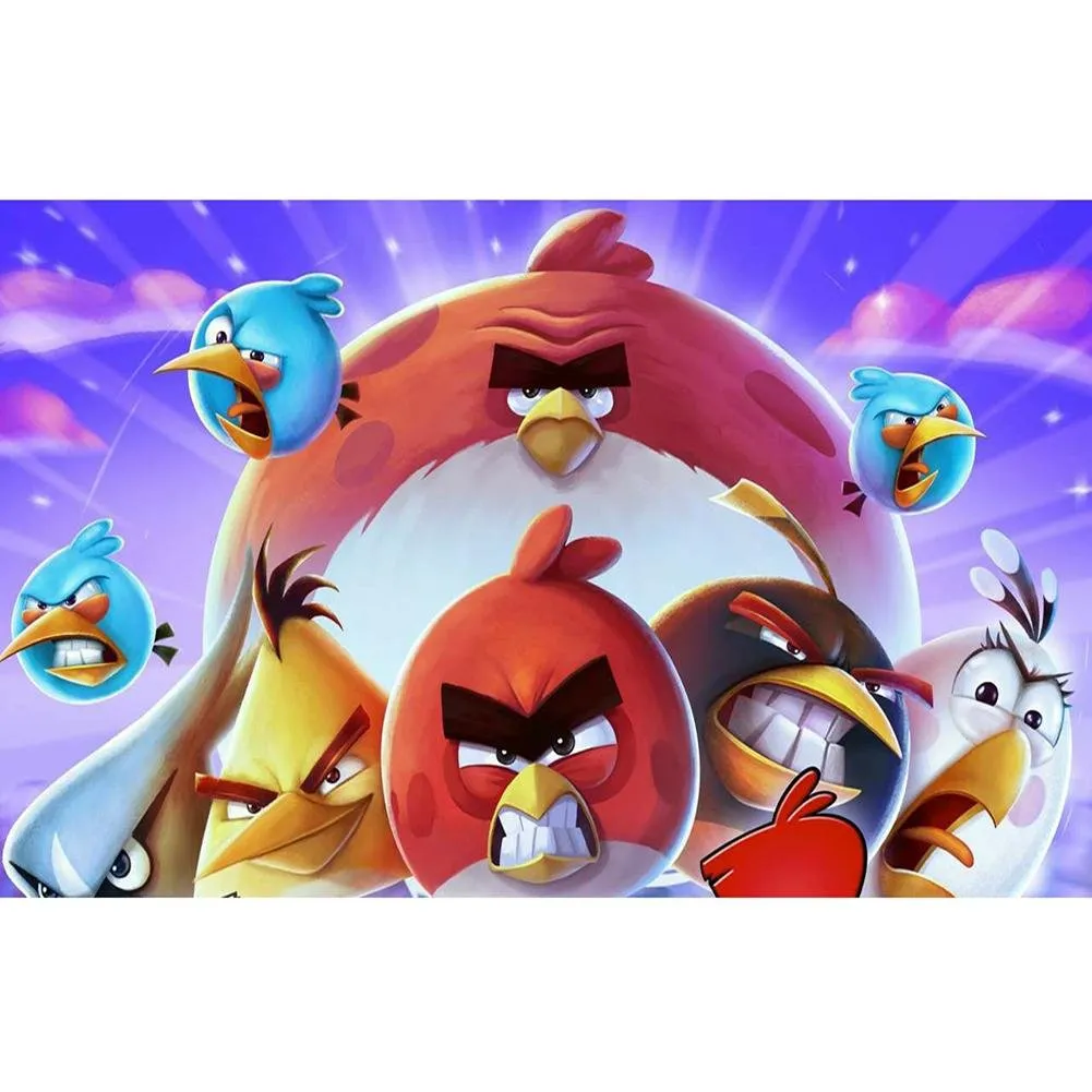 Angry Birds  - Full Round Diamond - 40x30CM