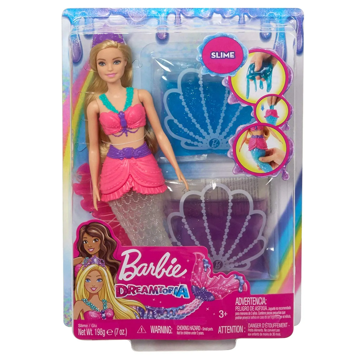 Barbie Dreamtopia Slime Mermaid Doll with 2 Slime Packets