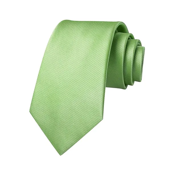 Classy Men Light Green Striped Silk Tie