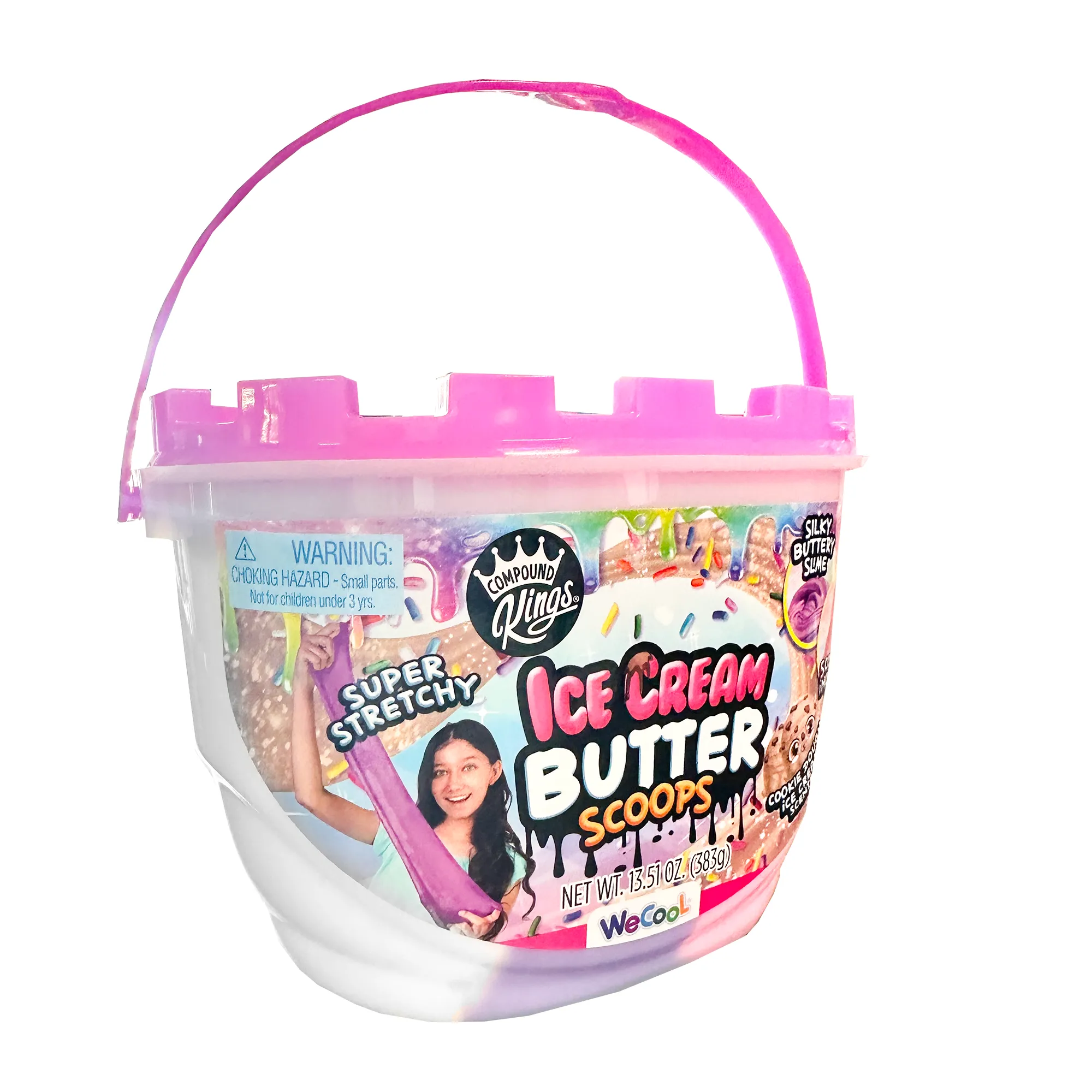 COMPOUND KINGS Fluffy Ice Cream Butter Scoops Compound Bucket For Girls & Boys | Sensory Toys | Non-Sticky | Stress Relieving Tactile |  Ages 4   |  (Cookie Dough)