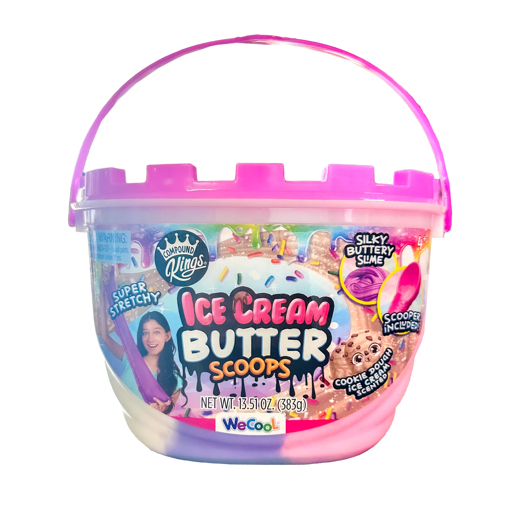 COMPOUND KINGS Fluffy Ice Cream Butter Scoops Compound Bucket For Girls & Boys | Sensory Toys | Non-Sticky | Stress Relieving Tactile |  Ages 4   |  (Cookie Dough)