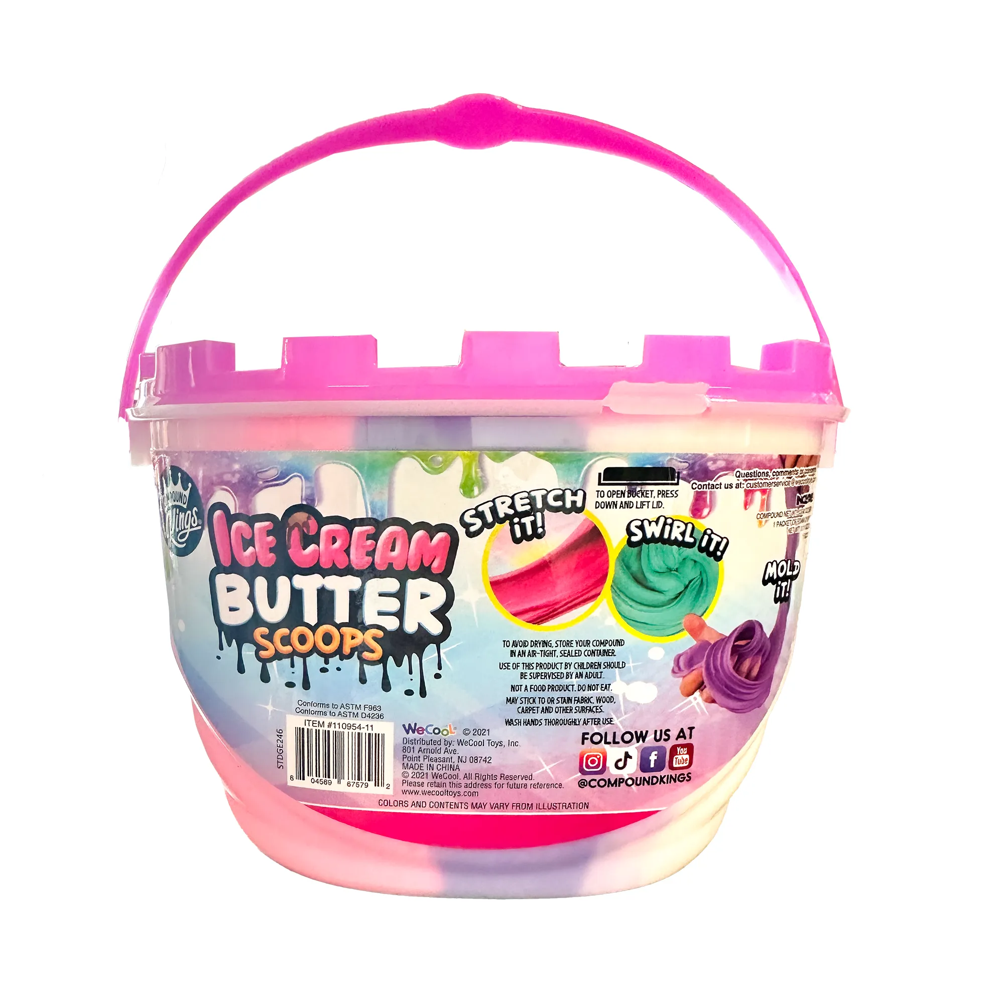 COMPOUND KINGS Fluffy Ice Cream Butter Scoops Compound Bucket For Girls & Boys | Sensory Toys | Non-Sticky | Stress Relieving Tactile |  Ages 4   |  (Cookie Dough)