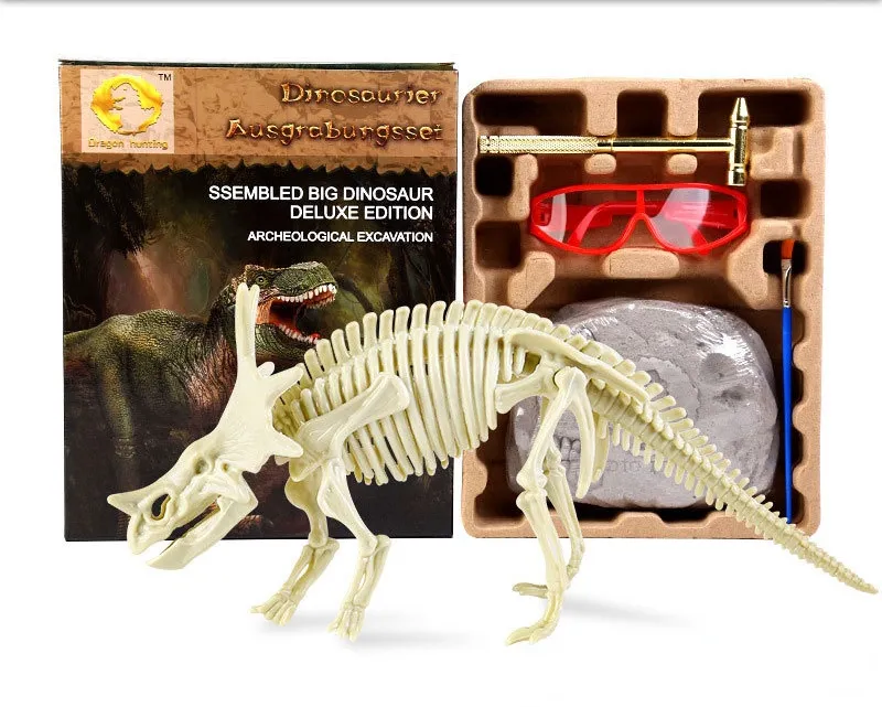 Dinosaur Fossil Archaeology Mining Toys Skeleton Simulated Dinosaur Models Suit