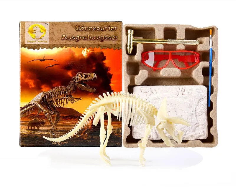 Dinosaur Fossil Archaeology Mining Toys Skeleton Simulated Dinosaur Models Suit