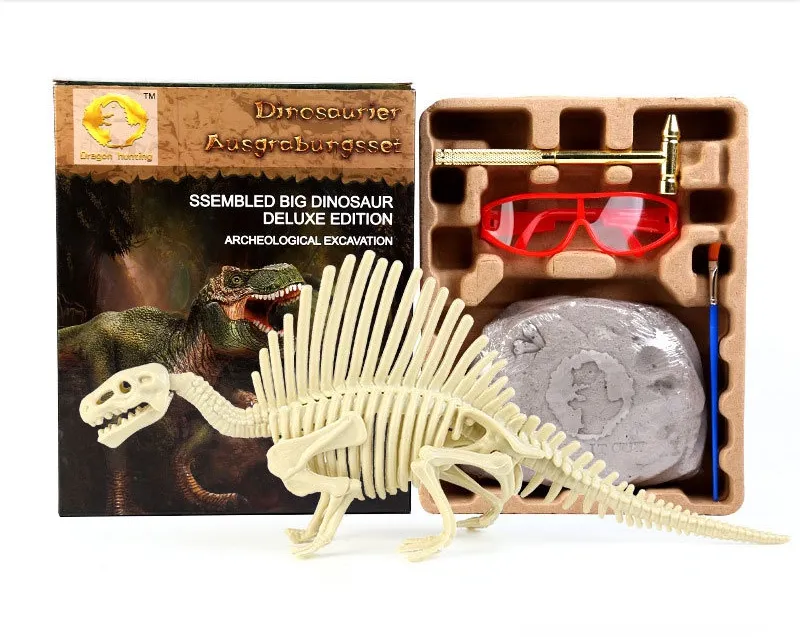 Dinosaur Fossil Archaeology Mining Toys Skeleton Simulated Dinosaur Models Suit