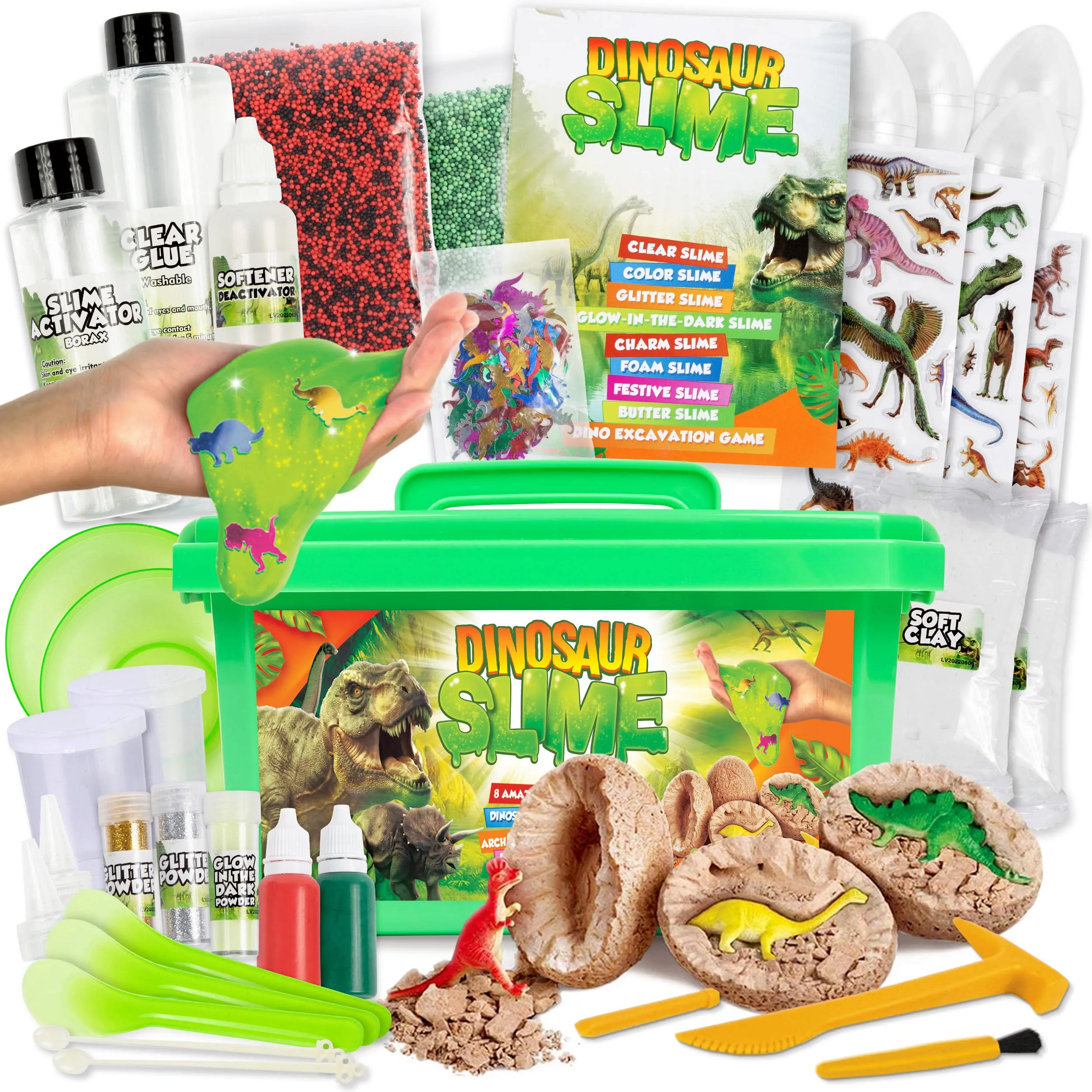 Dinosaur Slime Kit For Boys & Girls - Dino Slime Kit, Dinosaur Toy, Diy Slime