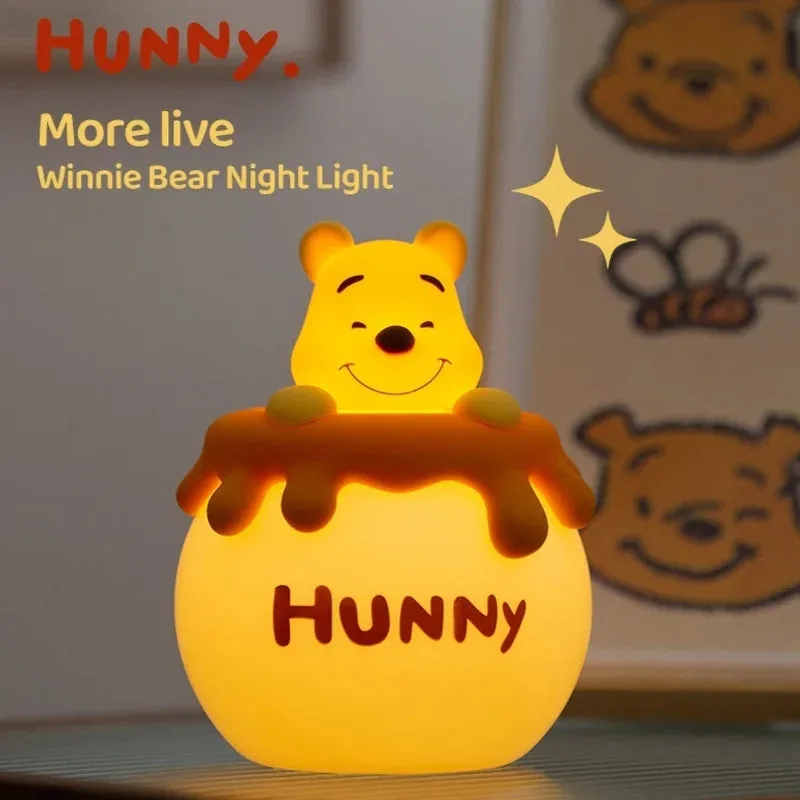 Disney Winnie The Pooh Bee Jar Shape Night Light – Creative Cute Silicone Soft Light for Kids