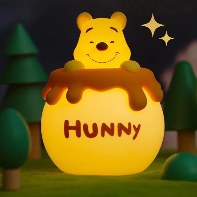 Disney Winnie The Pooh Bee Jar Shape Night Light – Creative Cute Silicone Soft Light for Kids