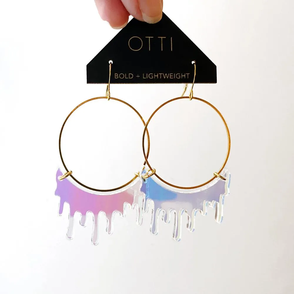 Dripping Slime Acrylic Hoop Earrings