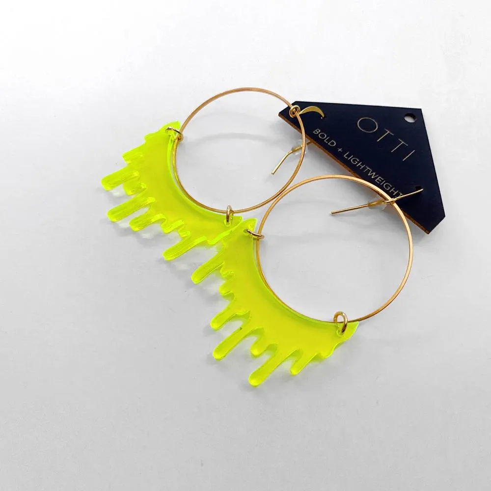 Dripping Slime Acrylic Hoop Earrings