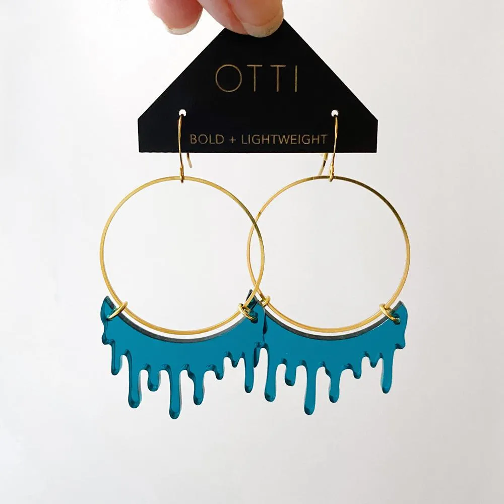 Dripping Slime Acrylic Hoop Earrings