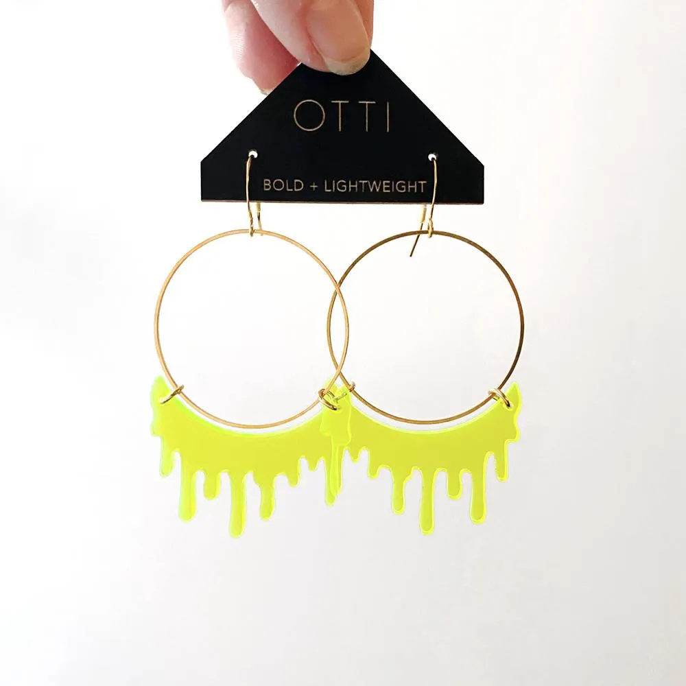 Dripping Slime Acrylic Hoop Earrings