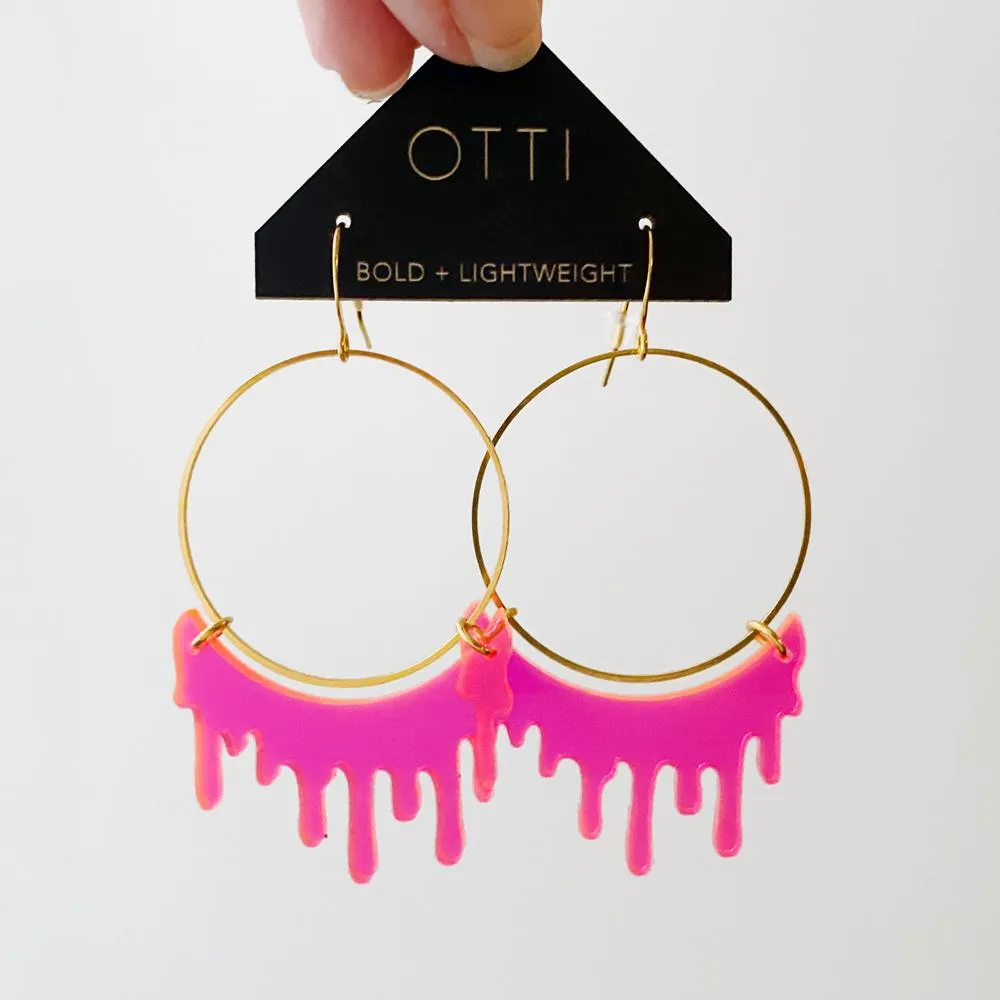 Dripping Slime Acrylic Hoop Earrings