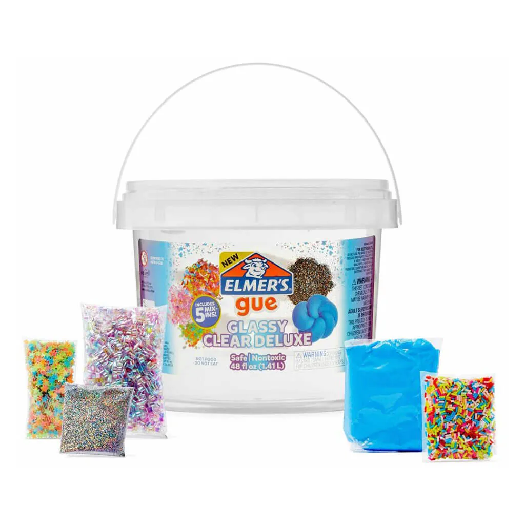 Elmer's Premade Slime 3lb Bucket with 5 Mix-ins-Clear