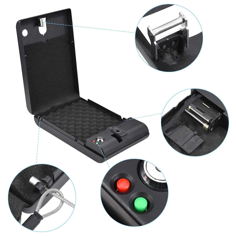 Fingerprint Safe Key Lock Box Personal Handgun Security