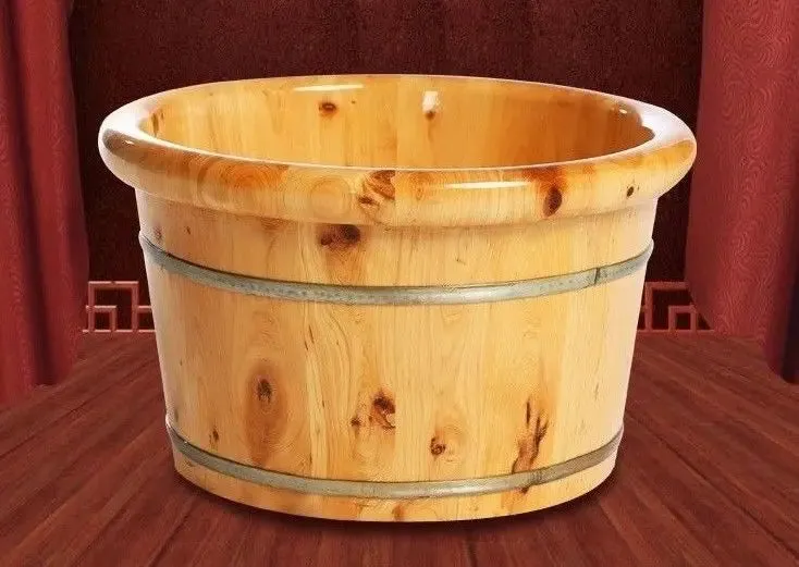 Foot Basin Foot Spa Wooden Bucket Foot Bath Double Thickness Smooth Healthy Natural 足浴桶加厚 OFS04