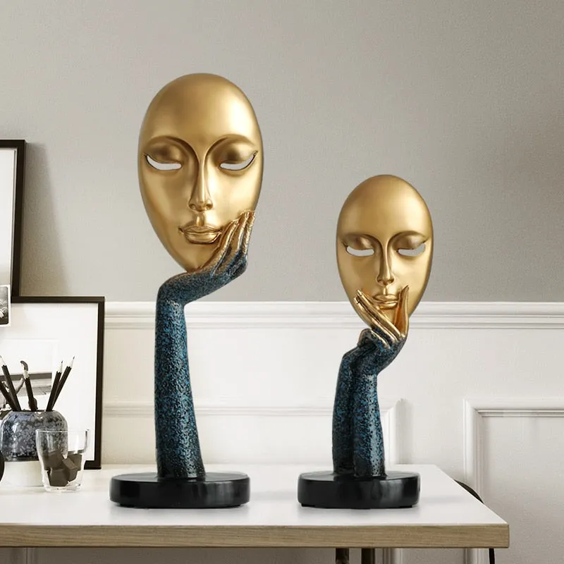 Funny Face Statues for Decorative Figurines Home Decoration