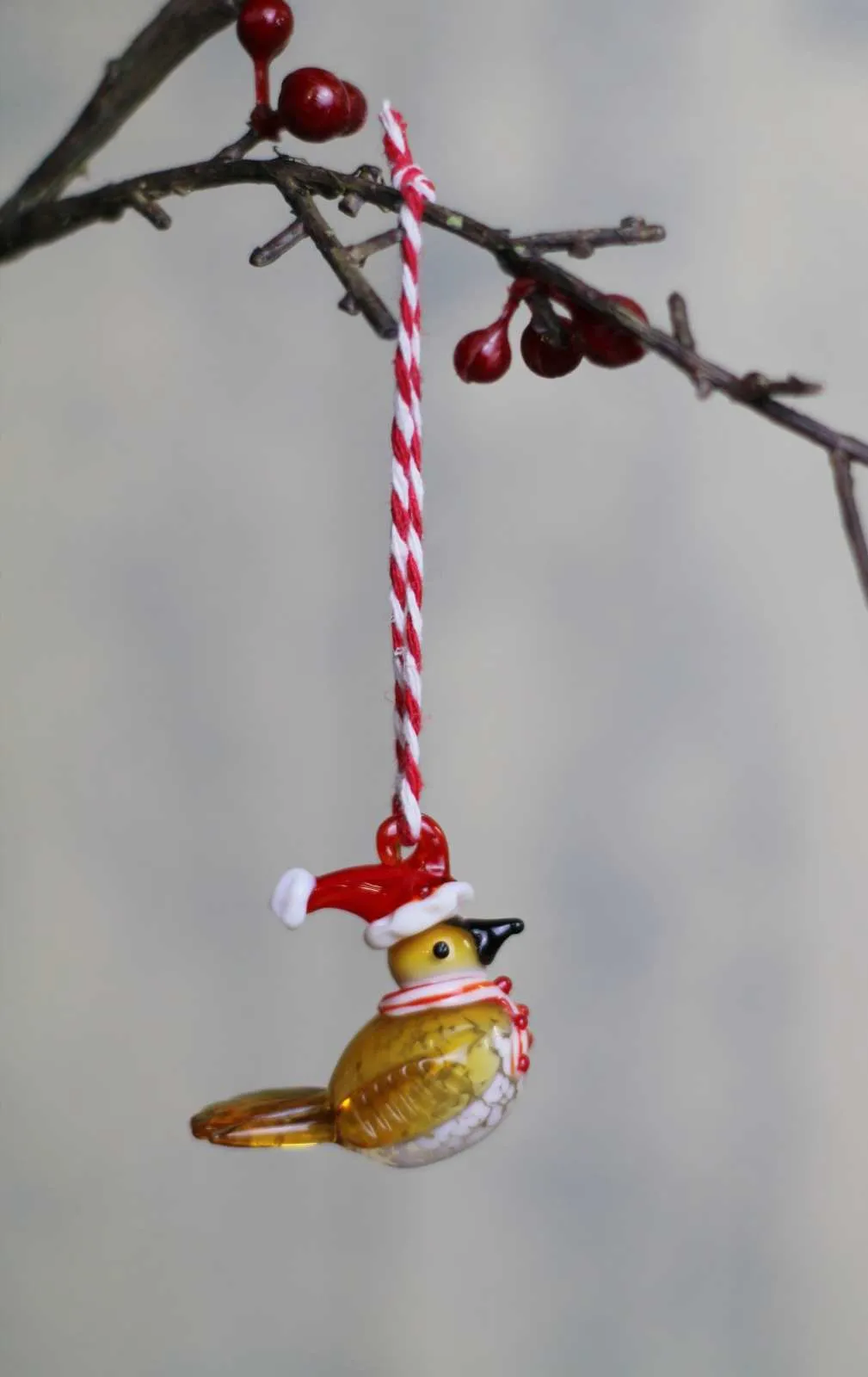 Glass Robin Decoration