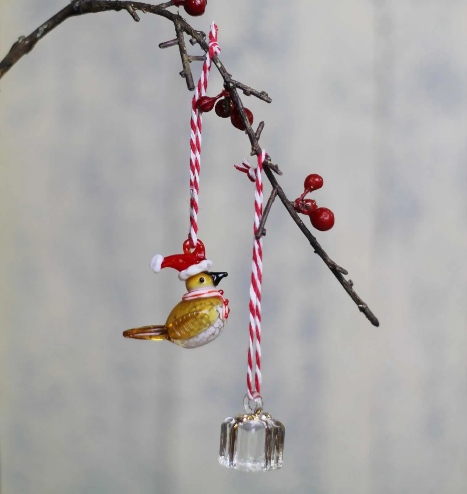 Glass Robin Decoration