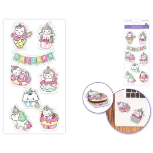 Handmade Sticker: 3D Glitter Cardstock Elements 250gsm, Unicorn Bday