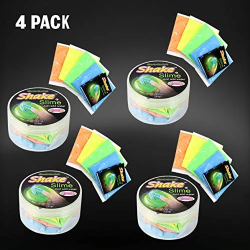 Kicko DIY Slime Kit - 4 Pack, Glow in the Dark Slime Putty Colorful Toys for Kids - Just