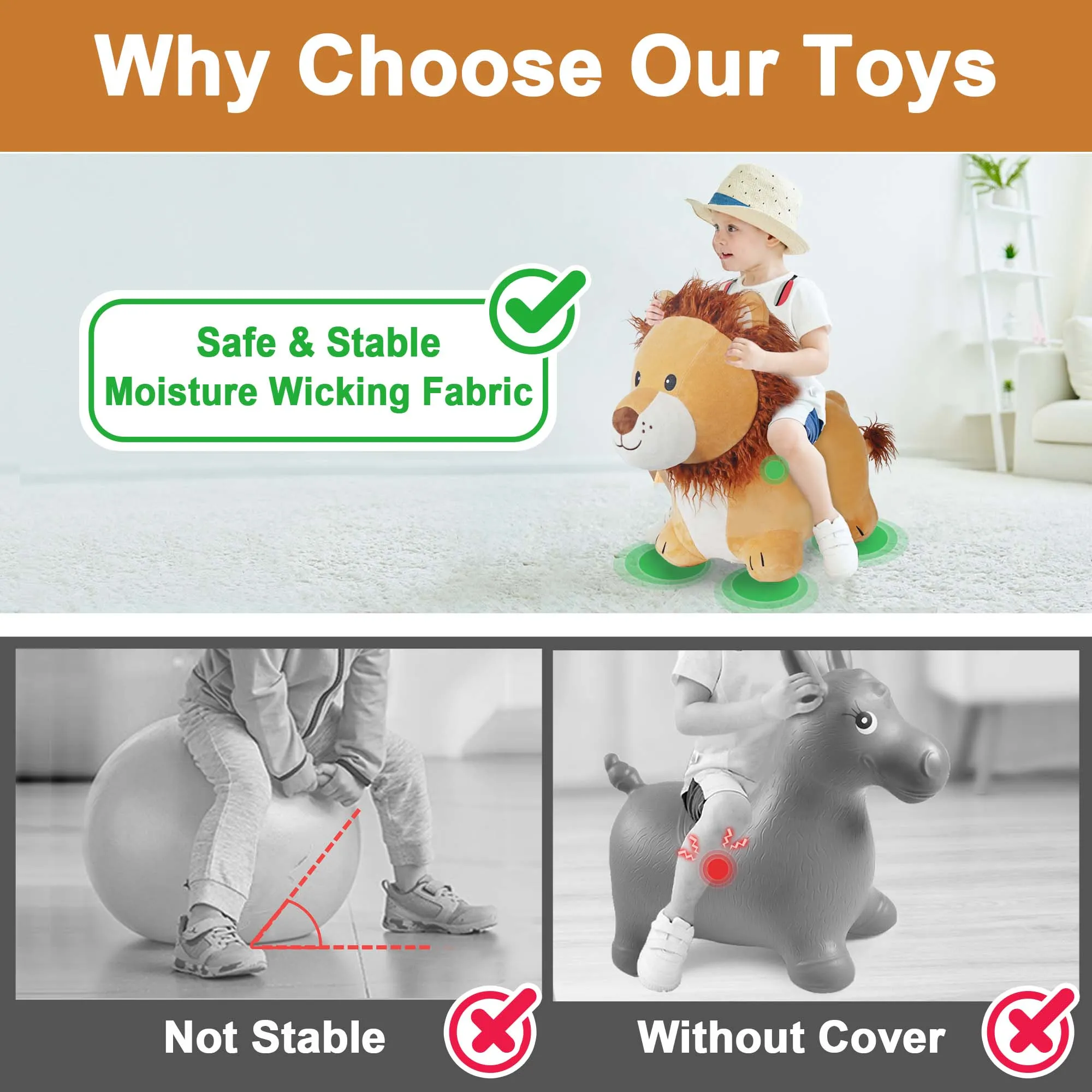 Lion Bouncy Pals Horse Plush Hopping Animal Toys