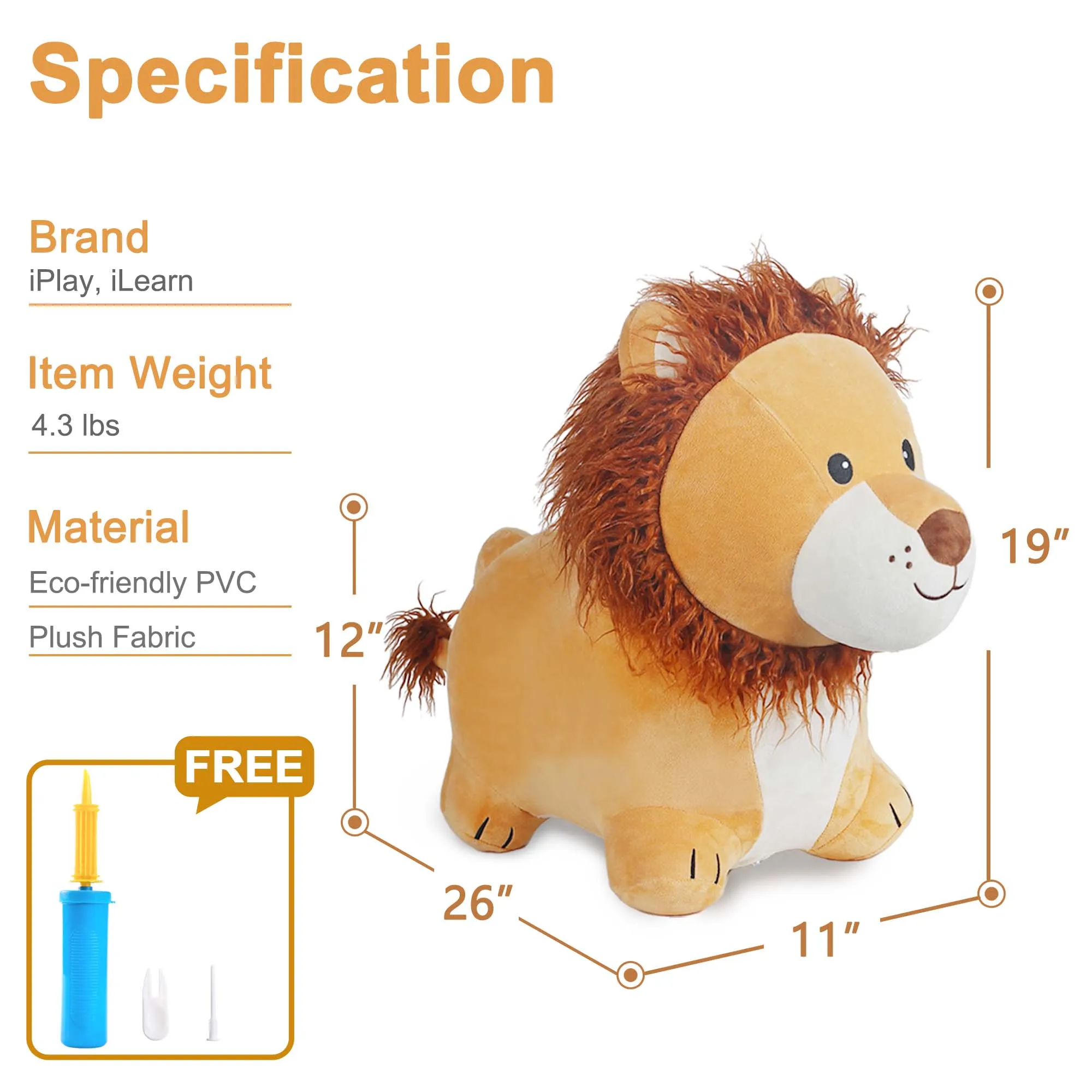 Lion Bouncy Pals Horse Plush Hopping Animal Toys