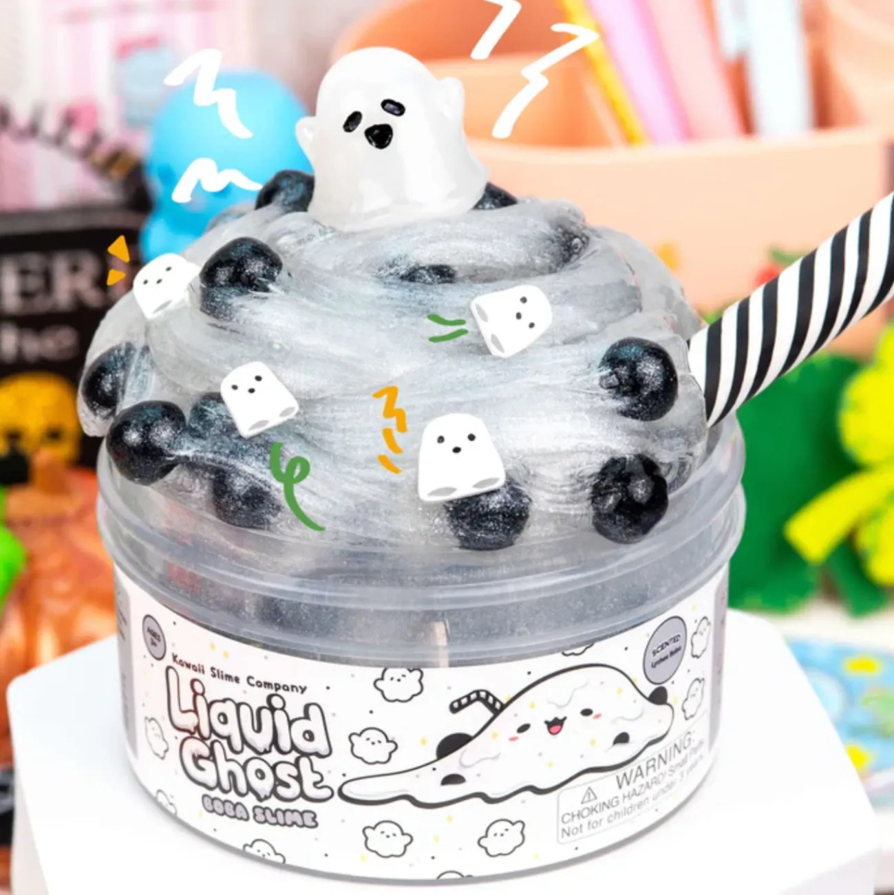 Liquid Ghost Boba Slime