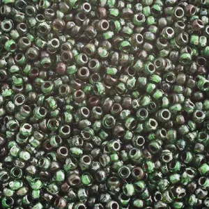 Miyuki Seed Bead 11/0 apx. 22g Tr. Green Picasso