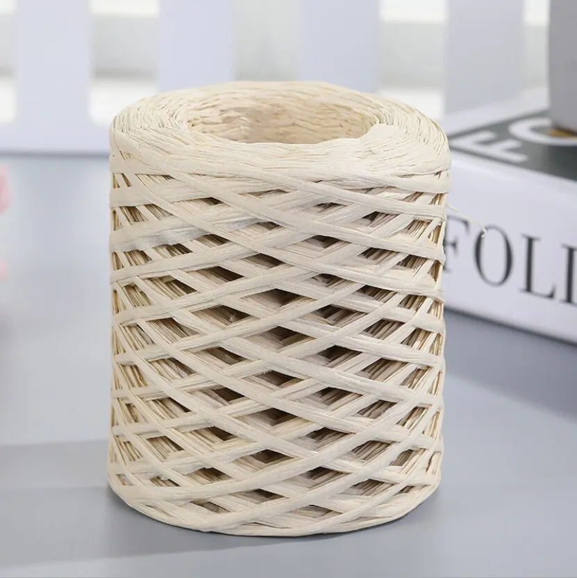 Raffia Paper Ribbon 200 Meters Decoration Wedding Rope Ribbon for Natural Paper Twine Gift Party Easter Packing Craft Wrapping