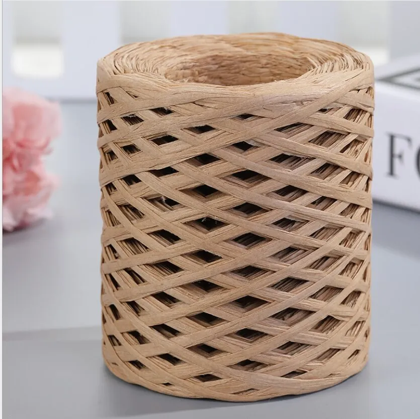 Raffia Paper Ribbon 200 Meters Decoration Wedding Rope Ribbon for Natural Paper Twine Gift Party Easter Packing Craft Wrapping