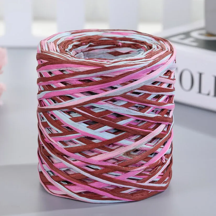 Raffia Paper Ribbon 200 Meters Decoration Wedding Rope Ribbon for Natural Paper Twine Gift Party Easter Packing Craft Wrapping