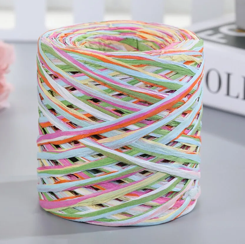 Raffia Paper Ribbon 200 Meters Decoration Wedding Rope Ribbon for Natural Paper Twine Gift Party Easter Packing Craft Wrapping