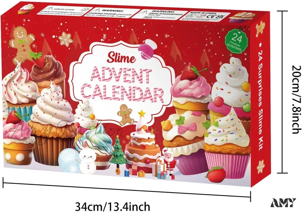 Slime Advent Calendar - 24 Days of Surprises with Fluffy Slime Kit for Kids and Teens