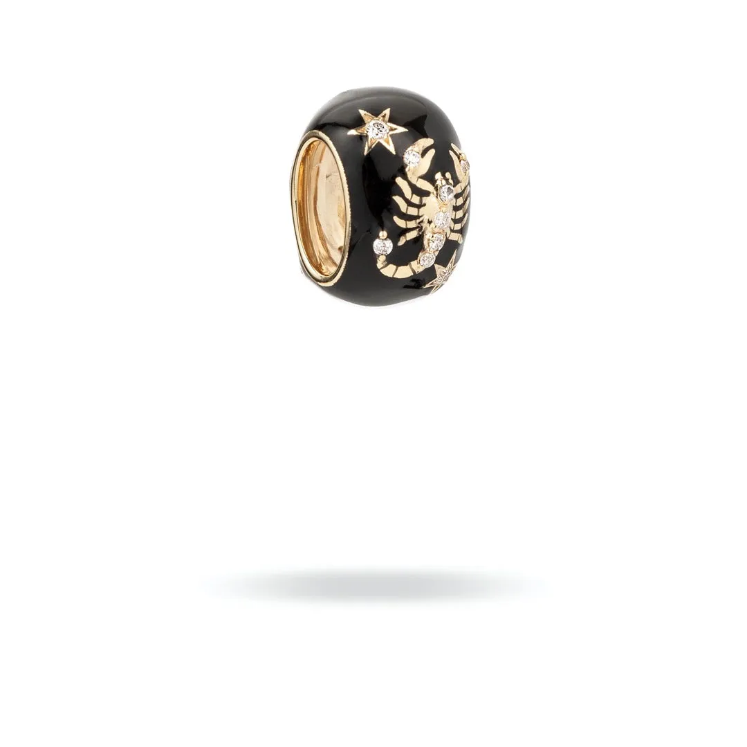 Zodiac Ceramic   Diamond Scorpio Big Bead